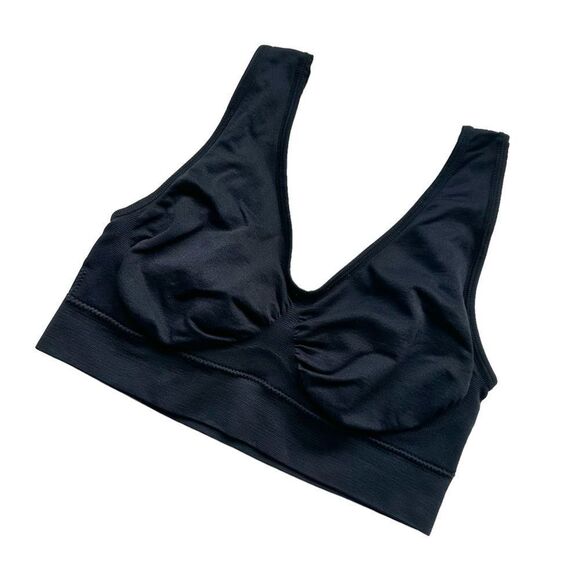 🔃V Neck Black Active Sports Bra - Picture 4 of 7